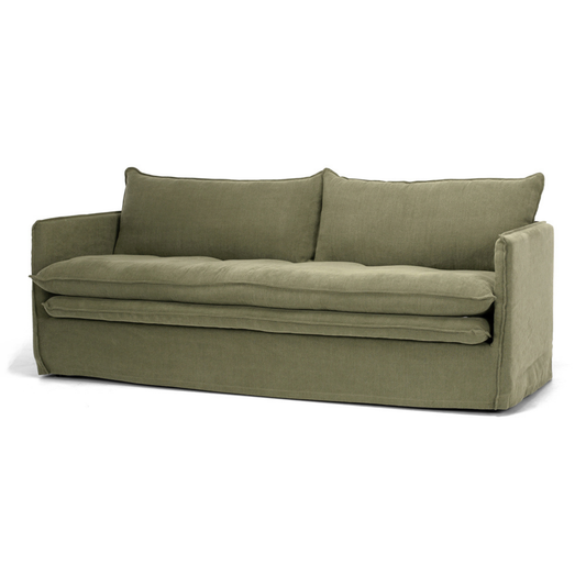 HAMILTON 3 Seat Slipcover Sofa - Khaki