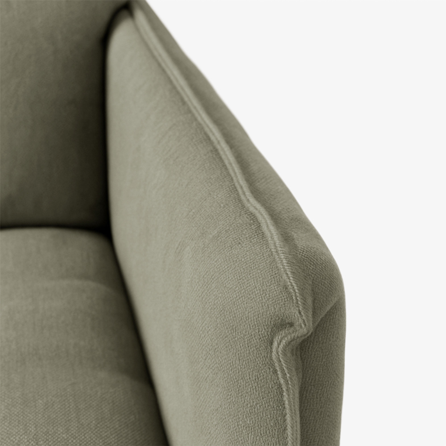 HAMILTON 3 Seater Chaise Slipcover Sofa - Khaki