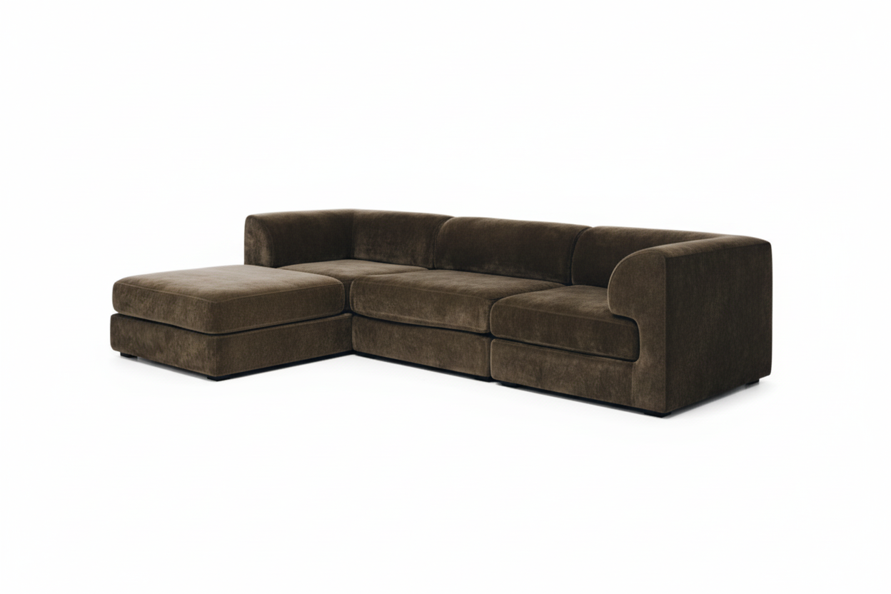 Harmony 3 Seater Modular Chaise Olive