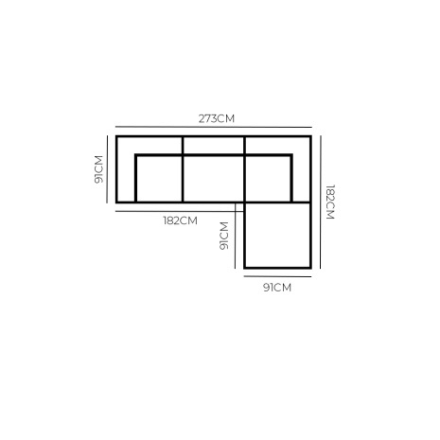 Harmony 3 Seater Modular Chaise Sand