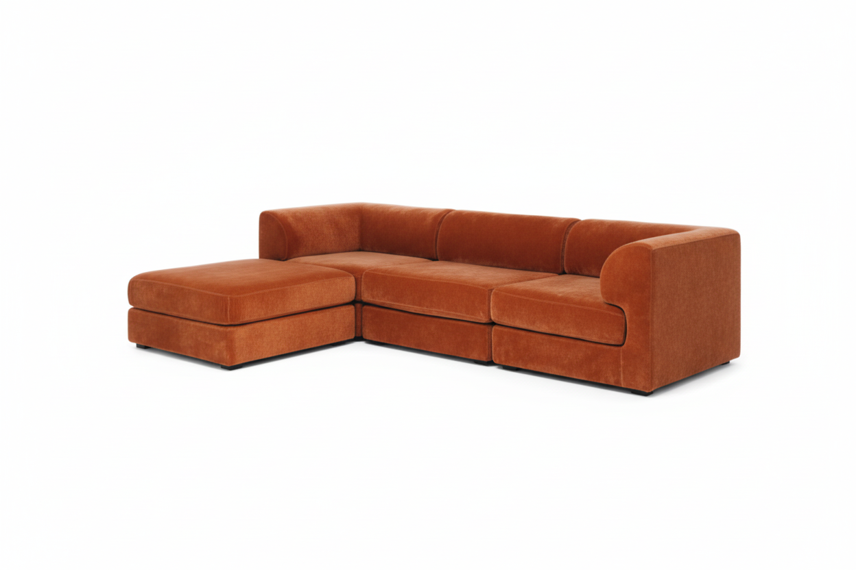 Harmony 3 Seater Modular Chaise Rust