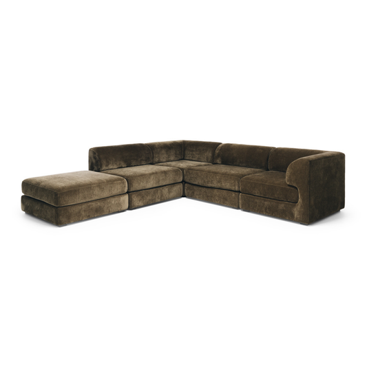 Harmony 4 Seater Modular Cnr Chaise Olive