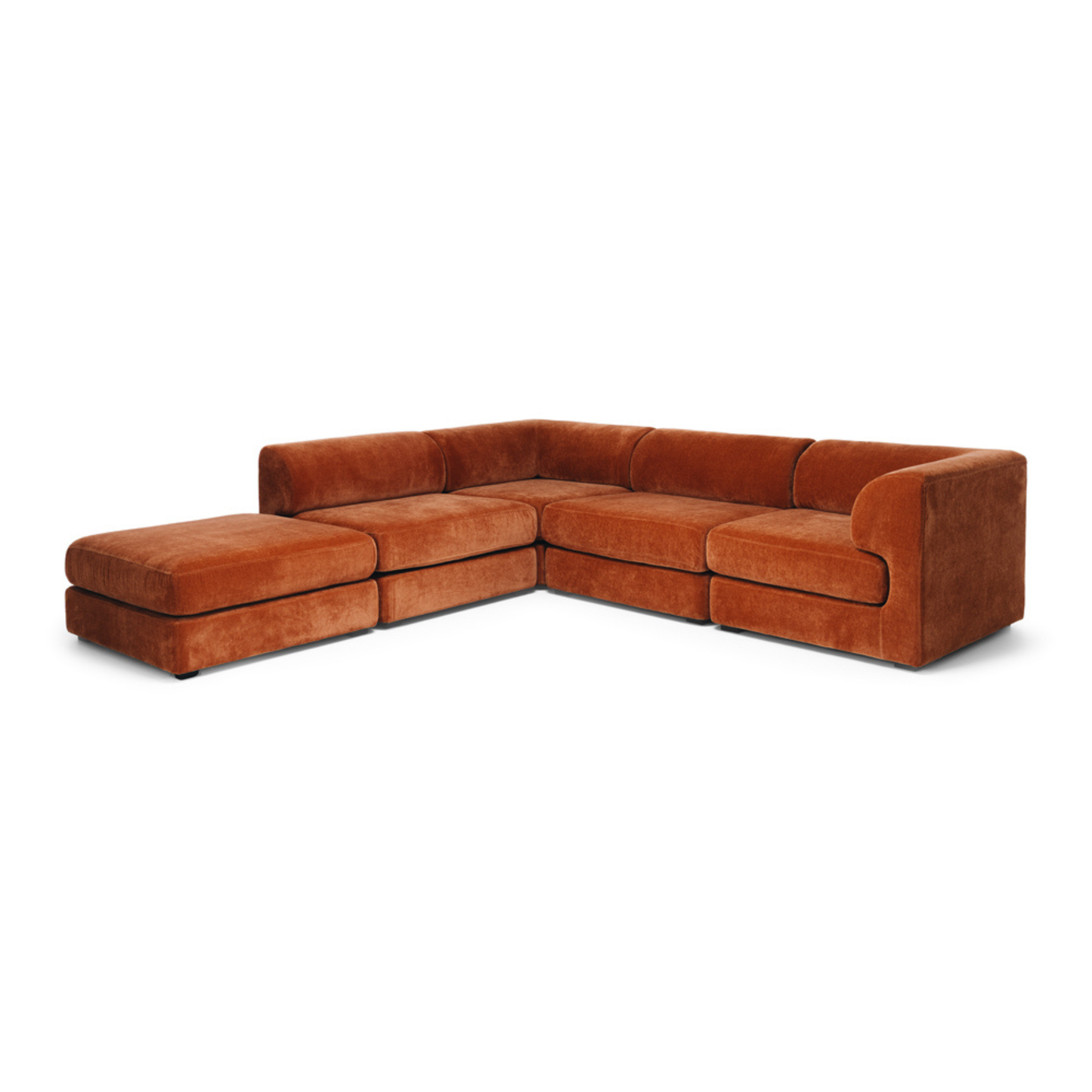 Harmony 4 Seater Modular Cnr Chaise Rust