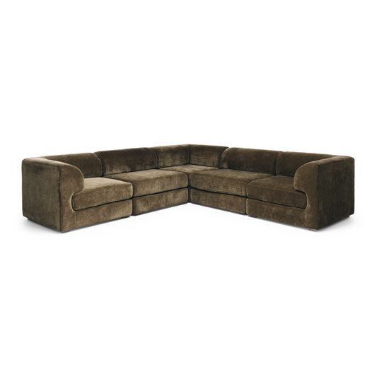 Harmony 5 Seater Modular Cnr Olive