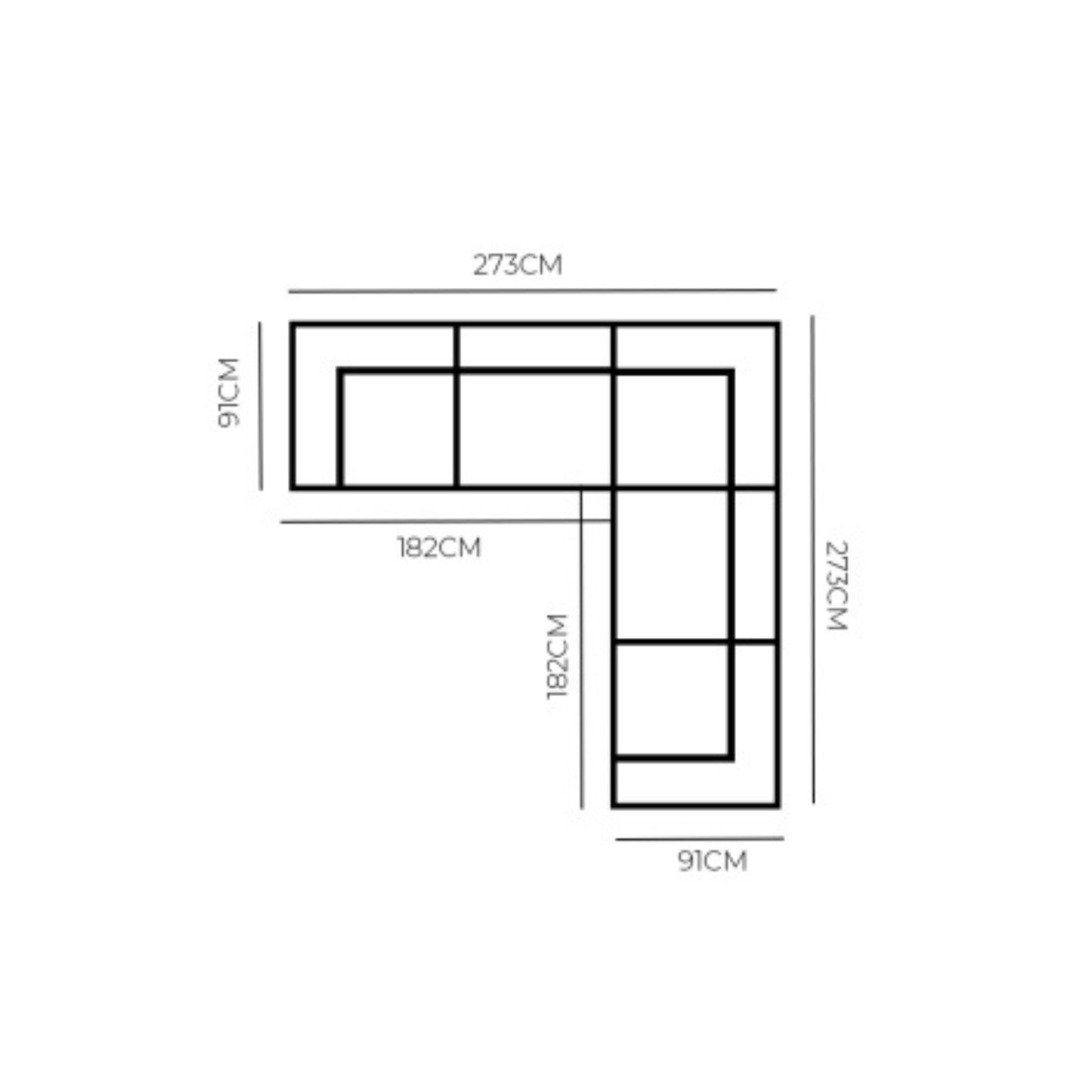 Harmony 5 Seater Modular Cnr Olive