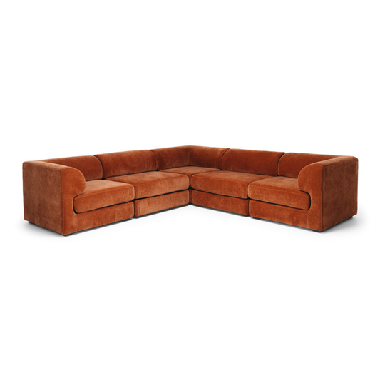 Harmony 5 Seater Modular Cnr Rust