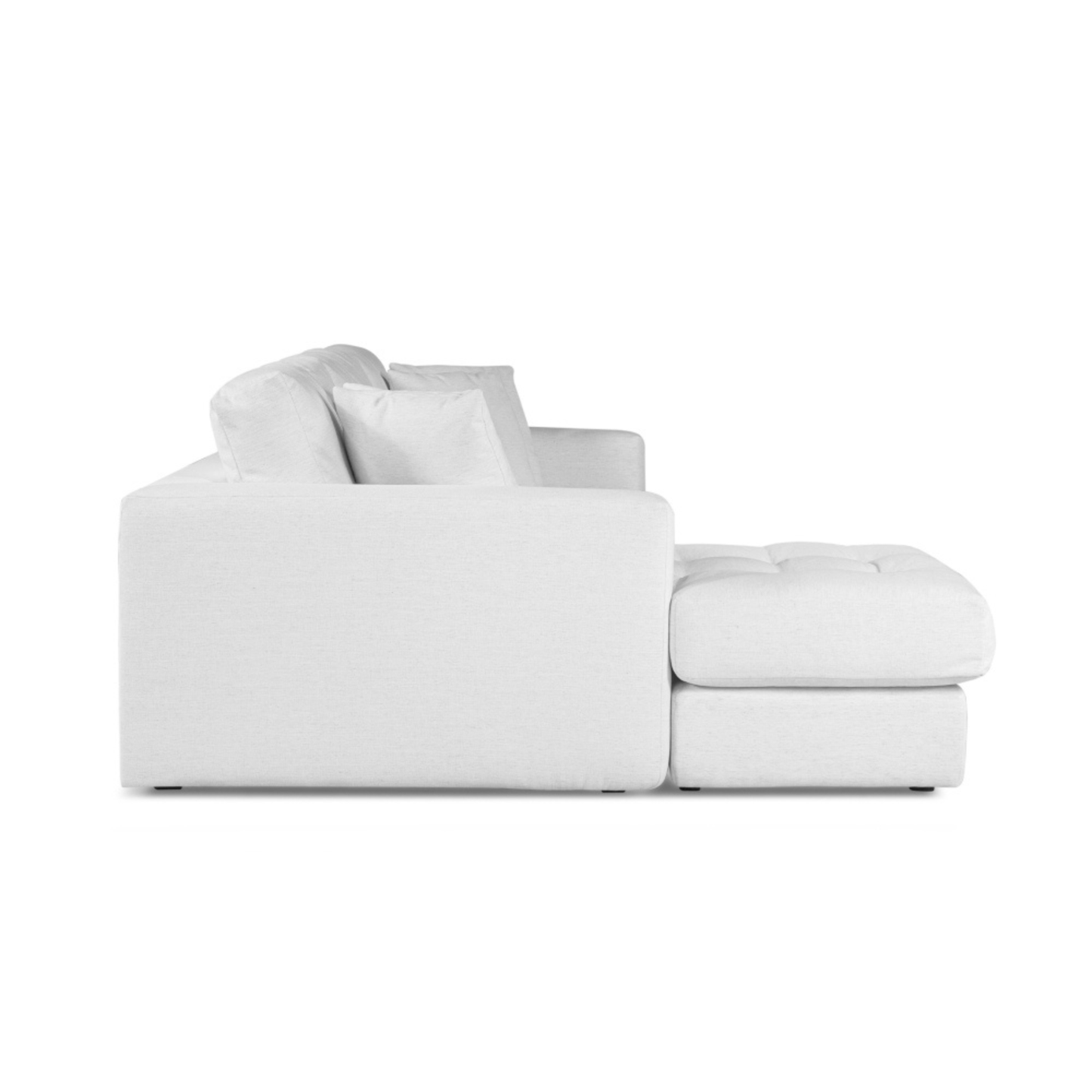 Hugo 3 Seater Chaise - Speckle White