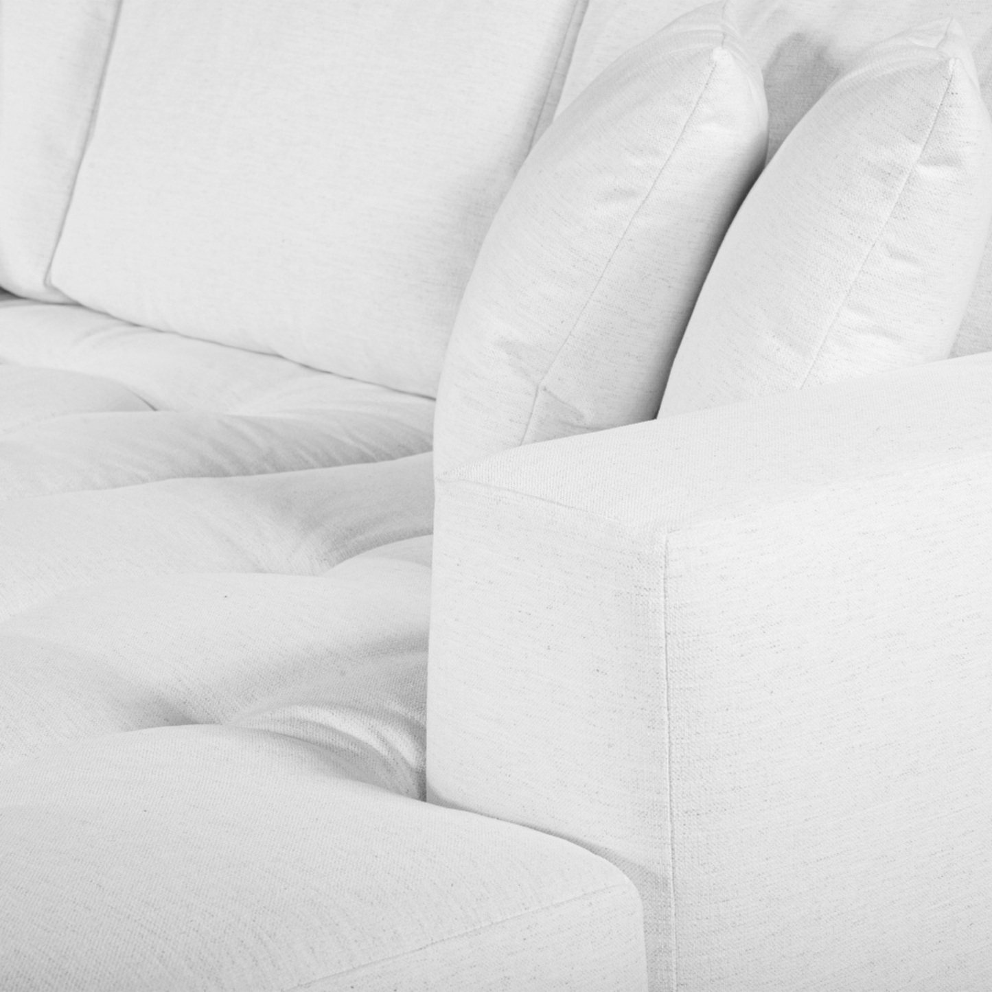 Hugo 3 Seater Chaise - Speckle White