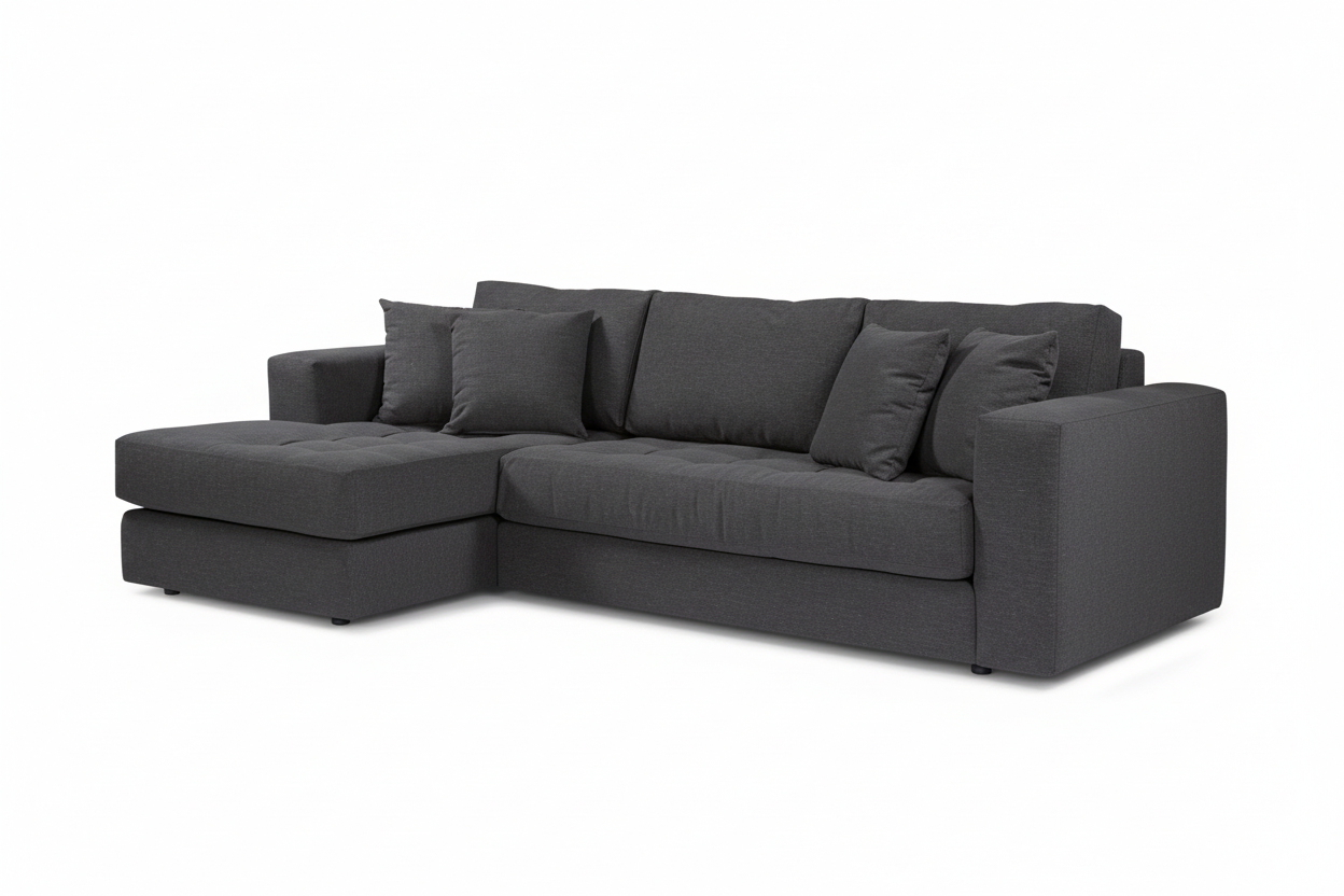 Hugo 3 Seater Chaise - Dark Shadow