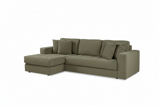 Hugo 3 Seater Chaise - Pesto