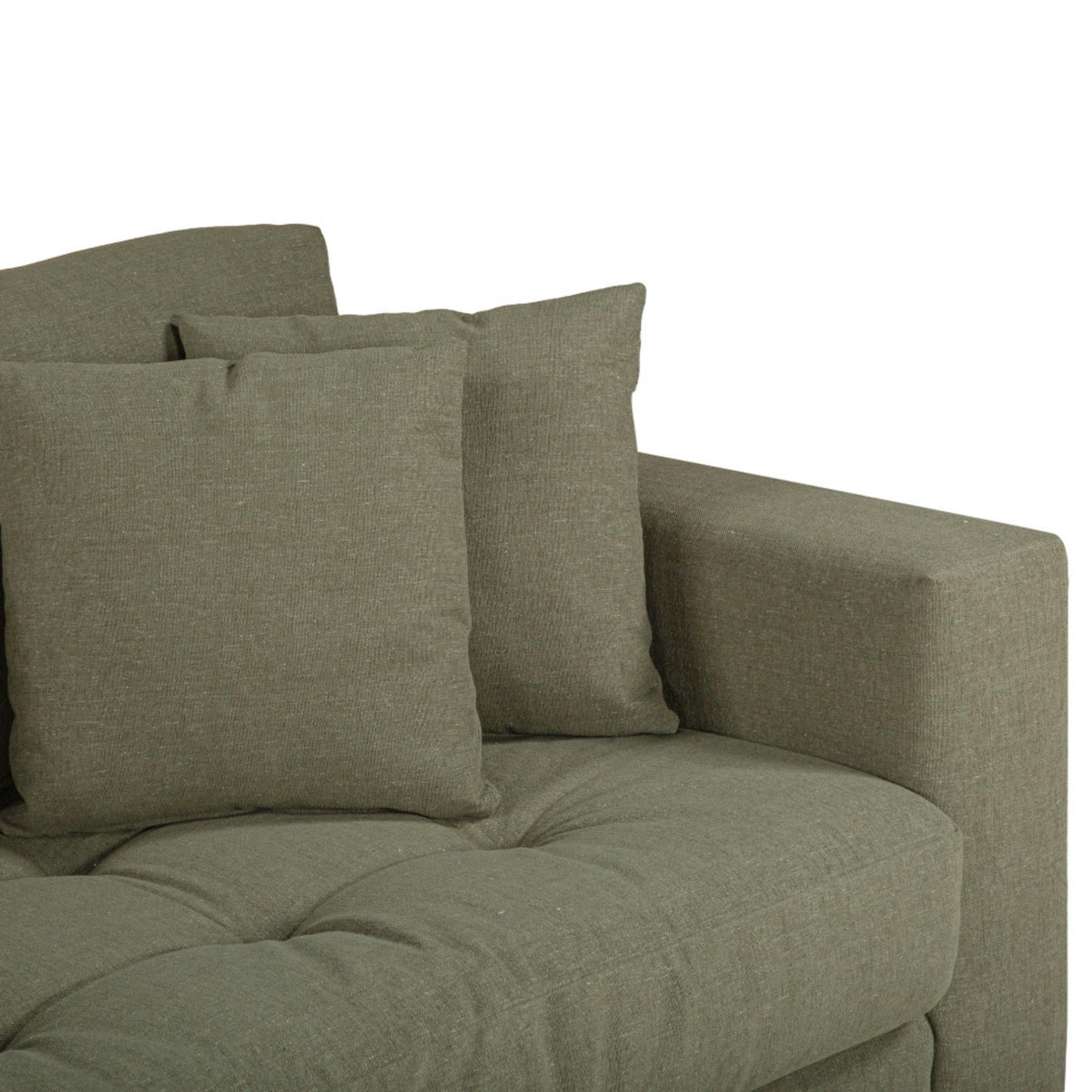 Hugo 3 Seater Chaise - Pesto