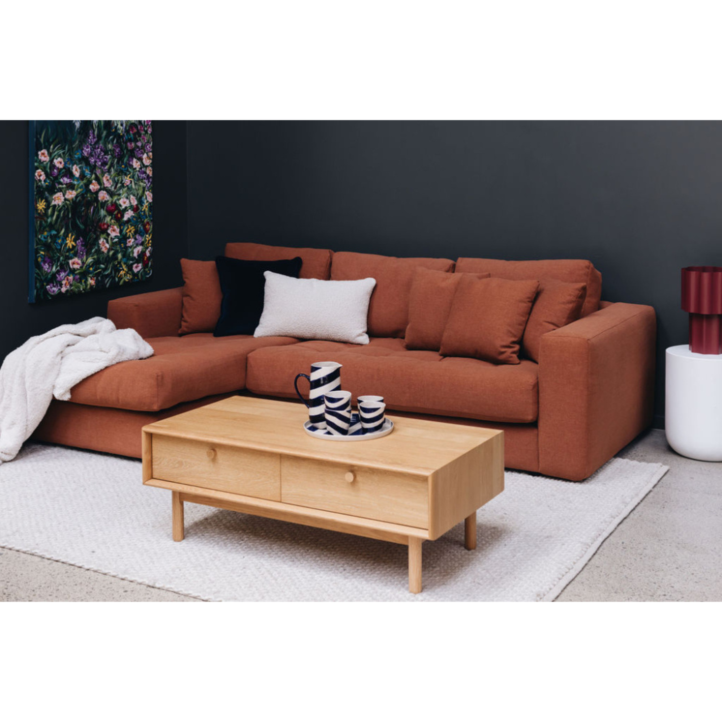 Hugo 3 Seater Chaise - Sunburn