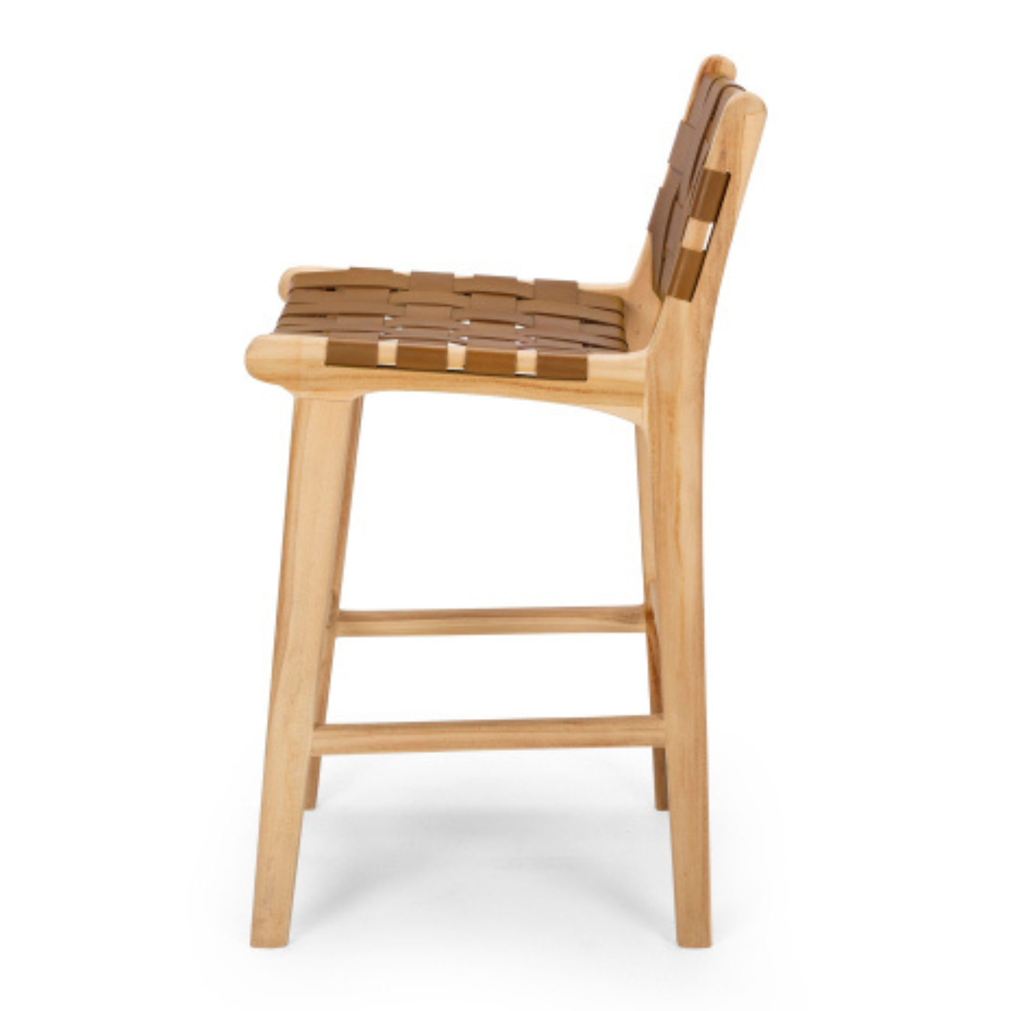 Indo Woven Highback Barstool Saddle