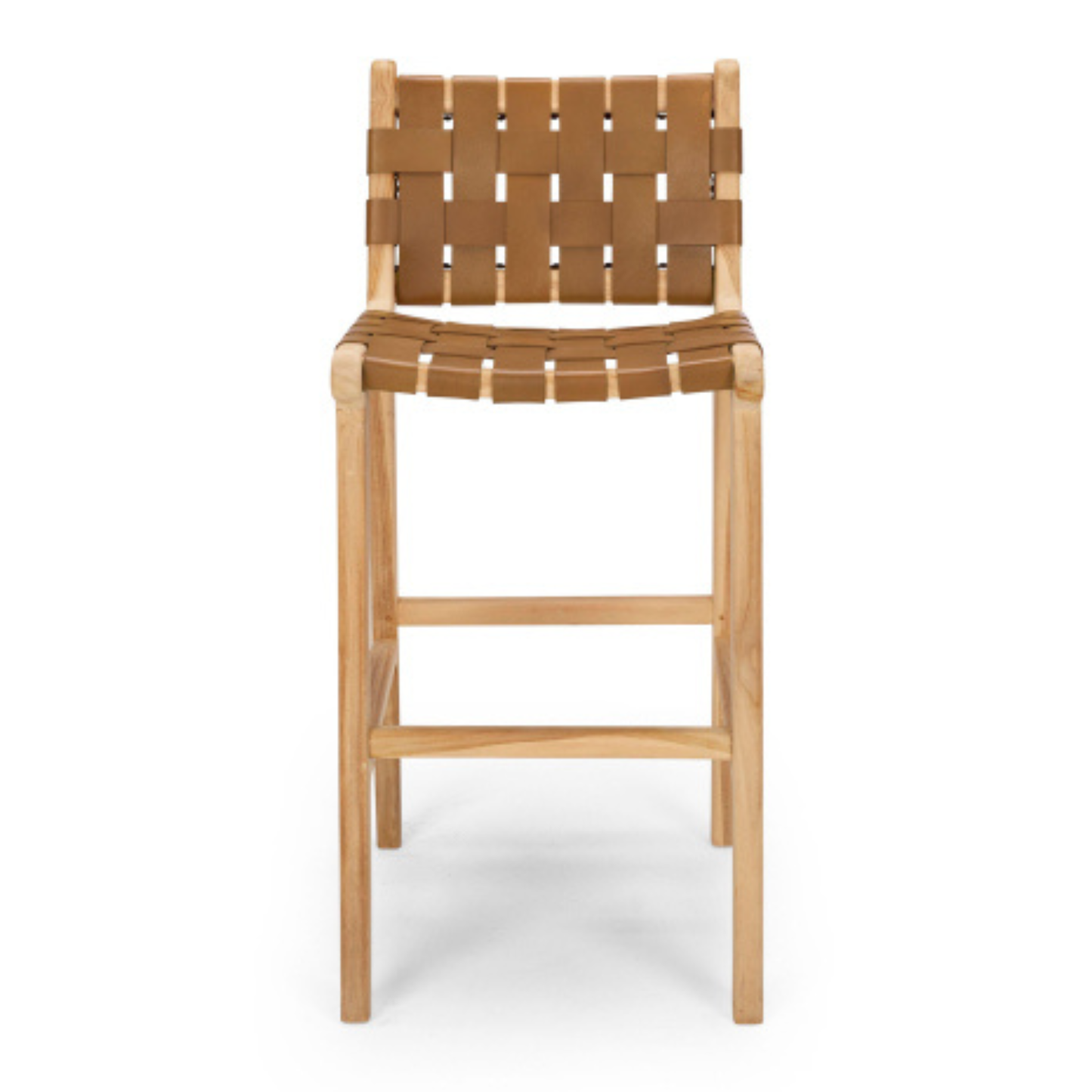 Indo Woven Highback Barstool Saddle