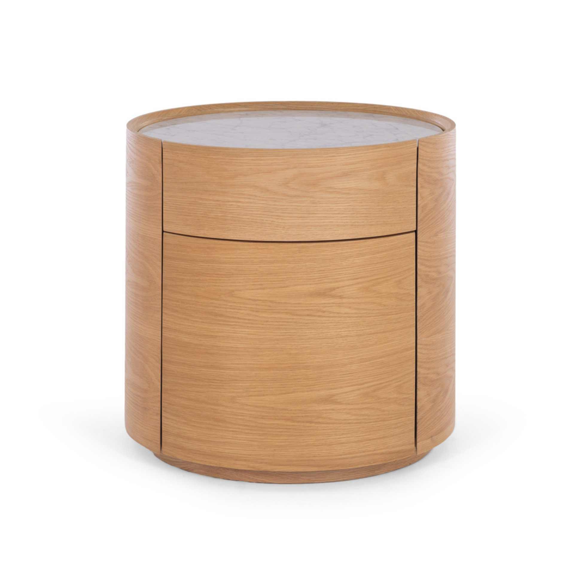 Muse Natural Oak Bedside 2drw (Marble Top)