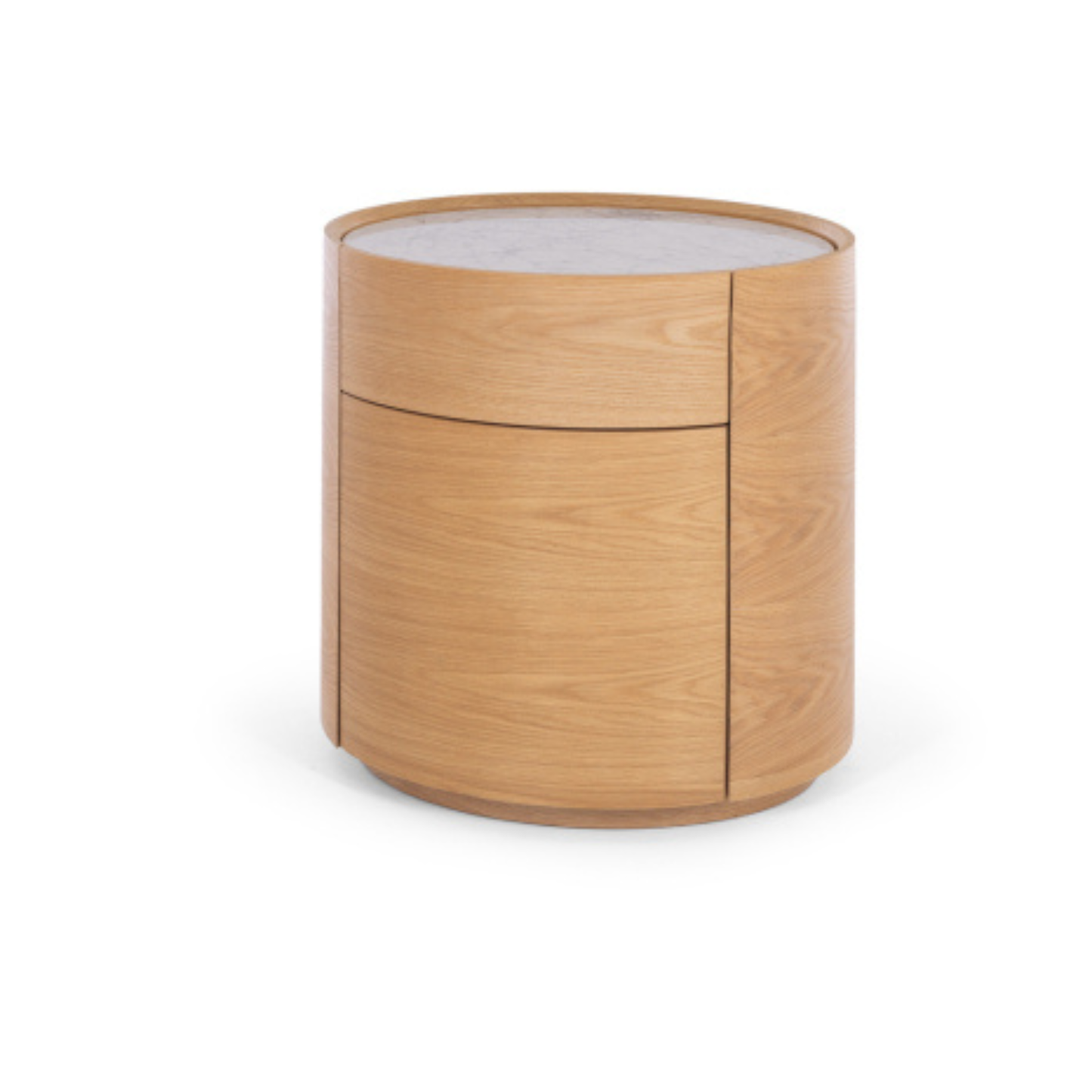 Muse Natural Oak Bedside 2drw (Marble Top)