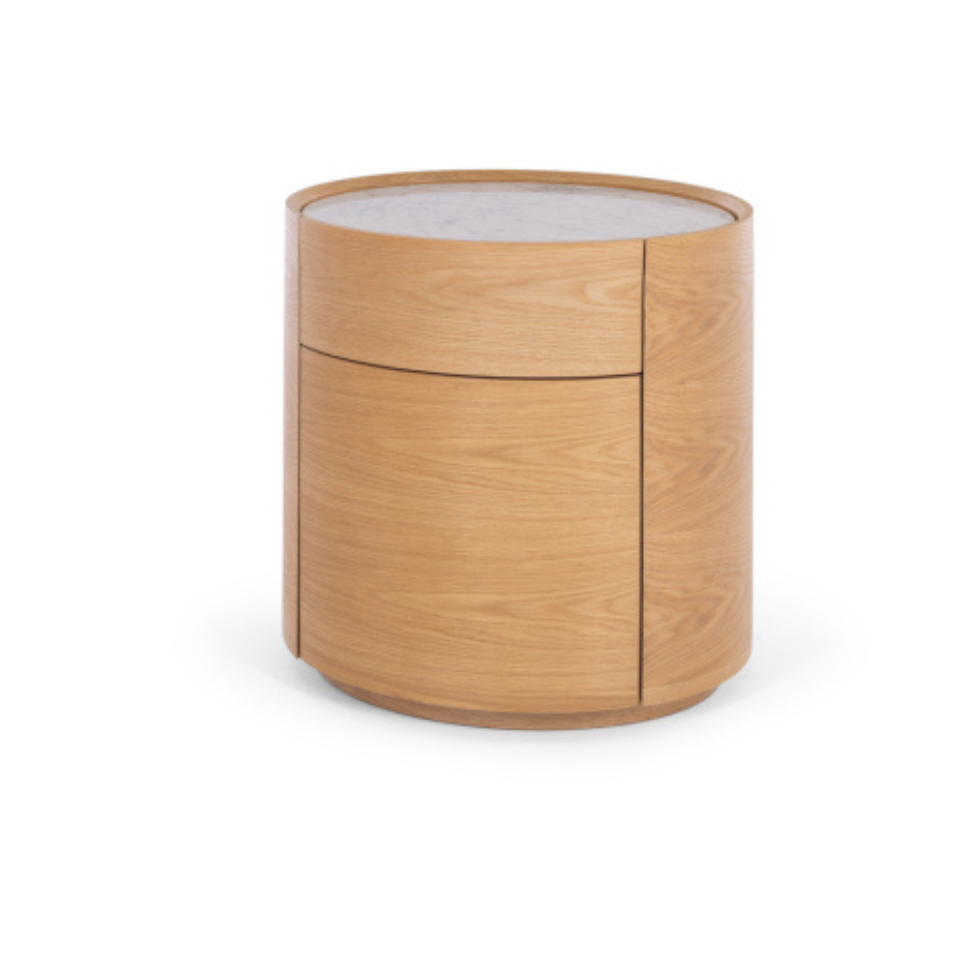 Muse Natural Oak Bedside 2drw (Marble Top)