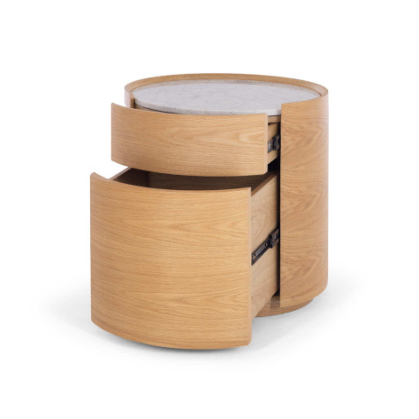 Muse Natural Oak Bedside 2drw (Marble Top)
