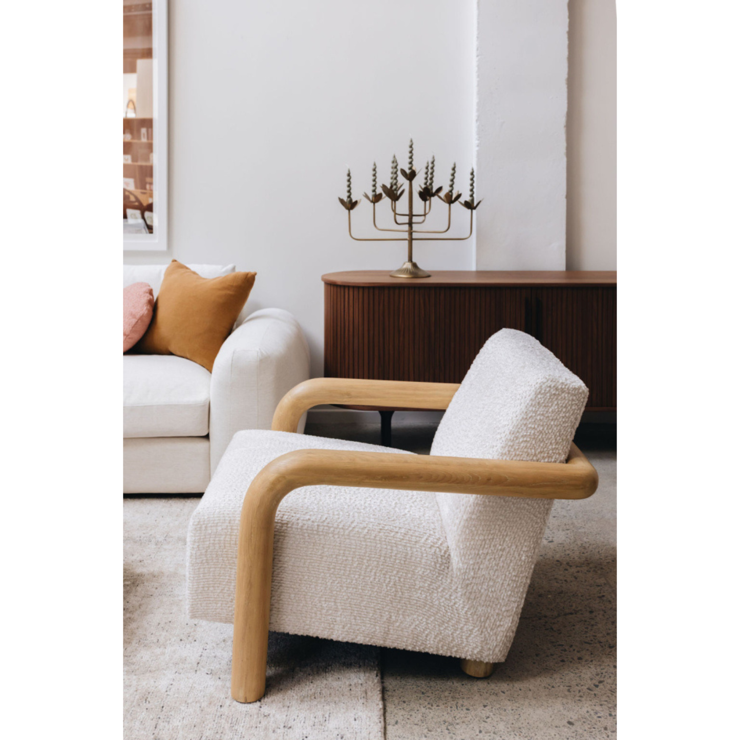 Post Armchair Cream