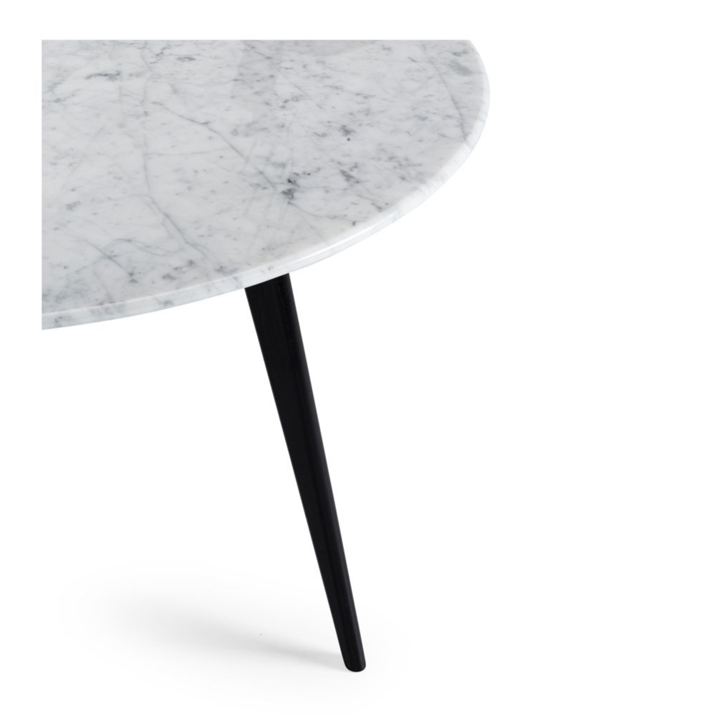 Radius 1m rd Marble Dining Table Black Oak Leg