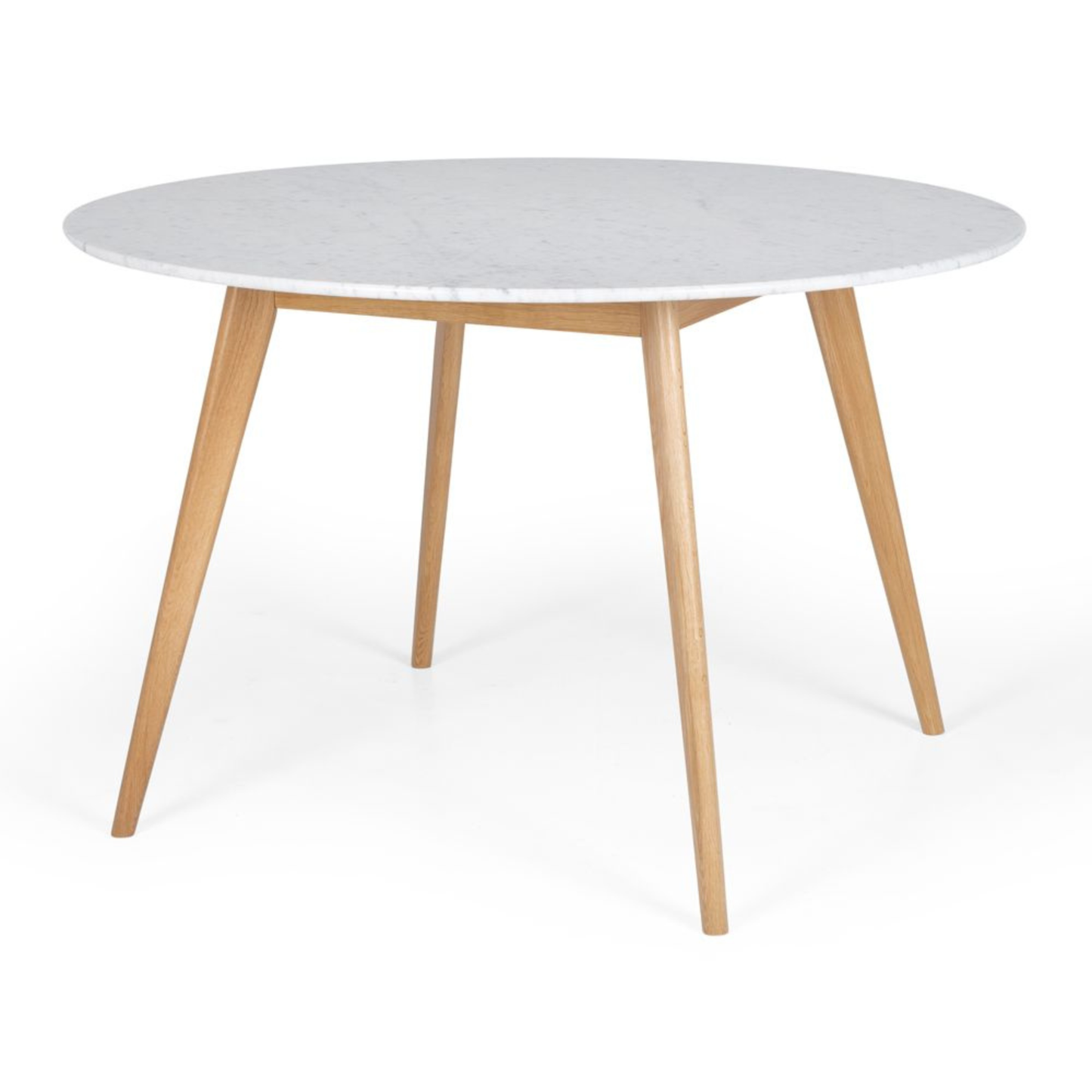 Radius 1m rd Marble Dining Table Oak Leg