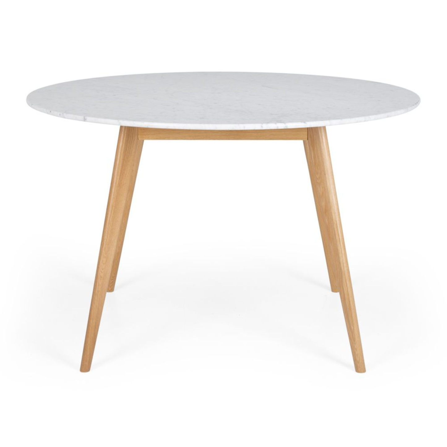 Radius 1m rd Marble Dining Table Oak Leg