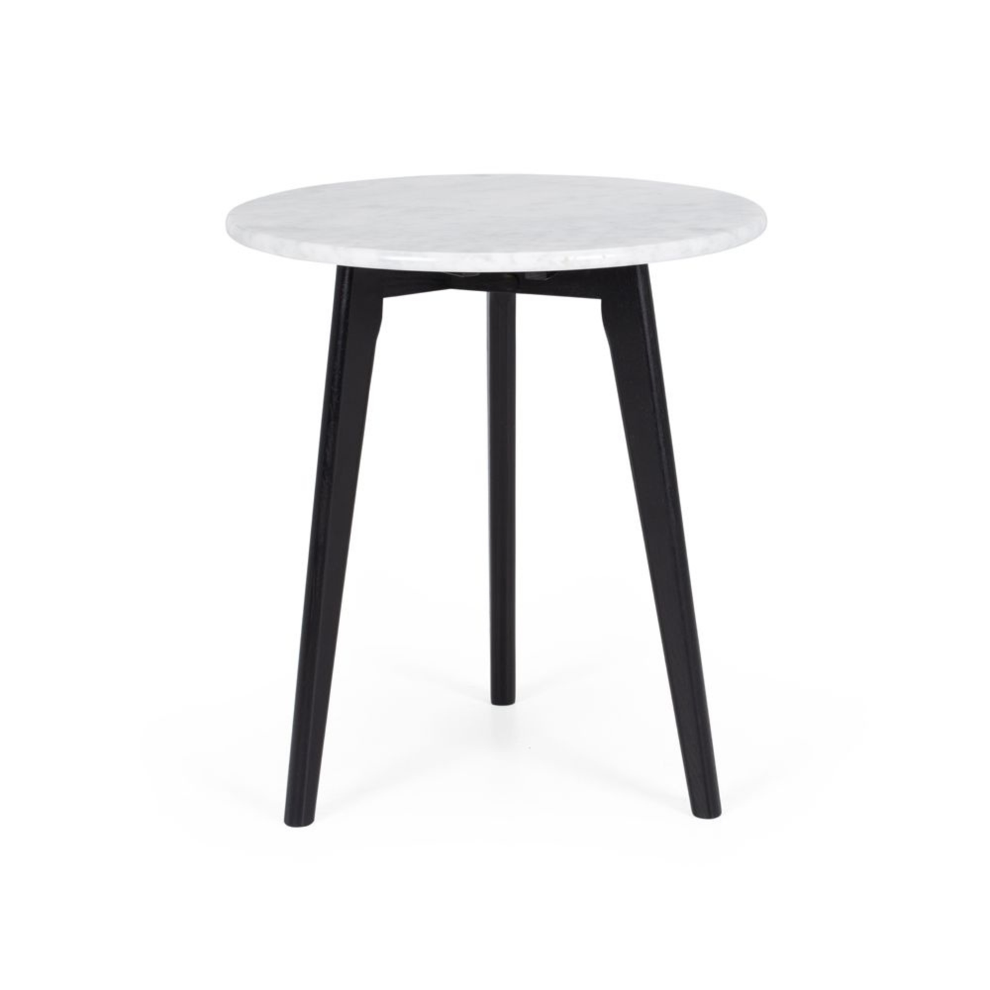 Radius Marble Side Table Black Oak Legs