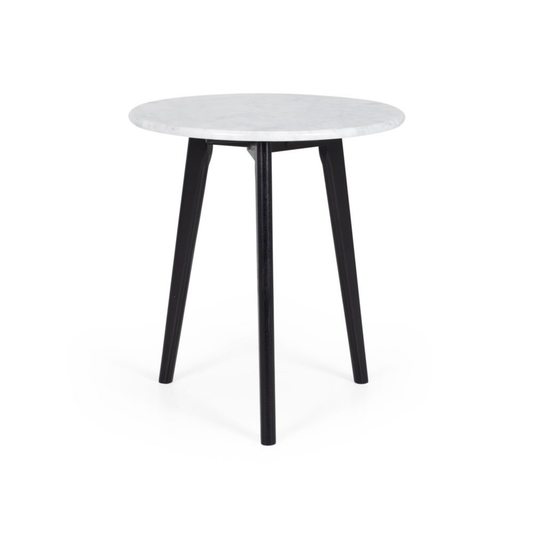 Radius Marble Side Table Black Oak Legs