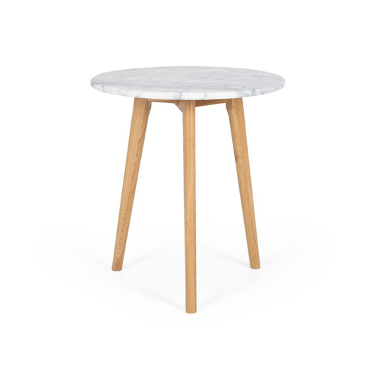 Radius Marble Side Table Oak Legs