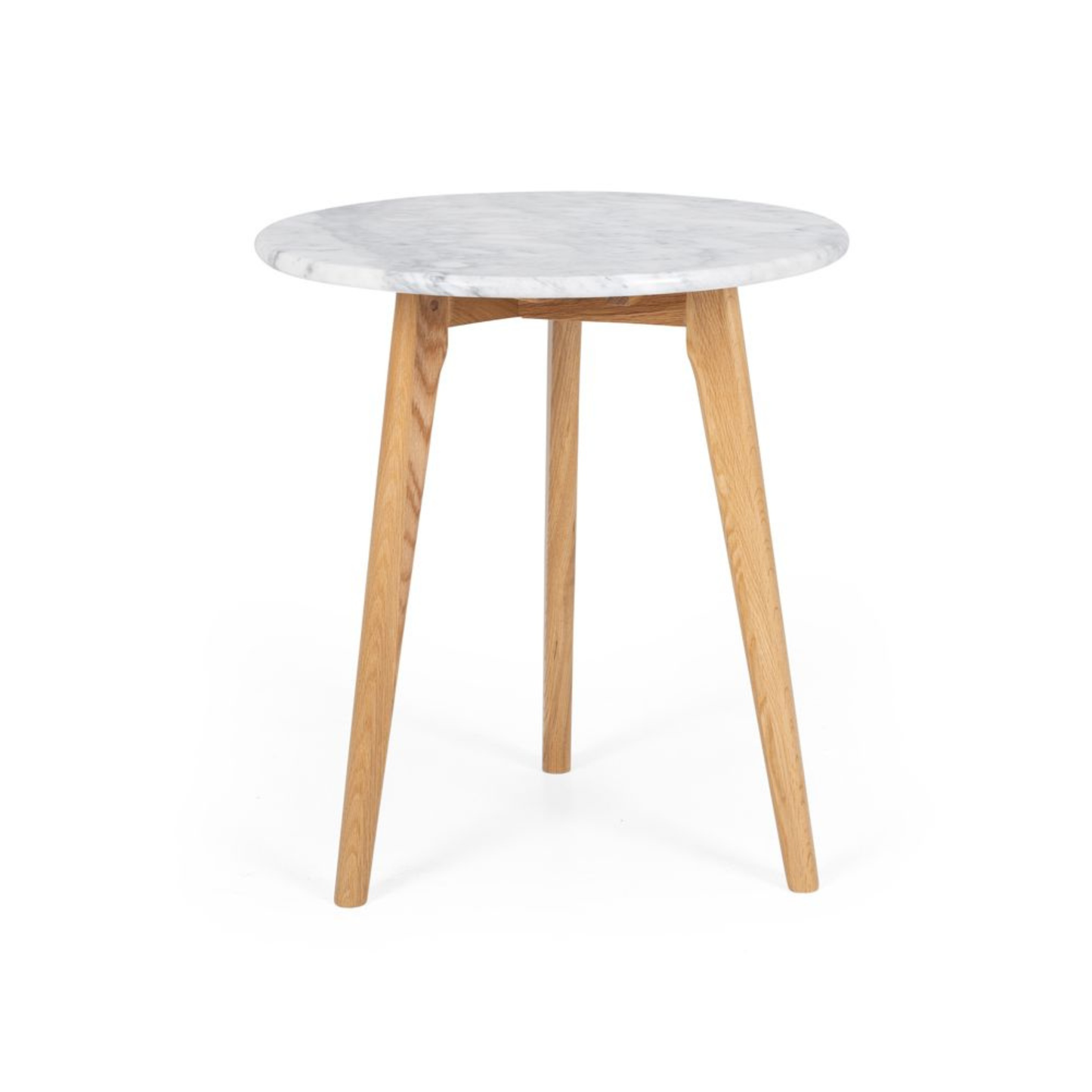 Radius Marble Side Table Oak Legs