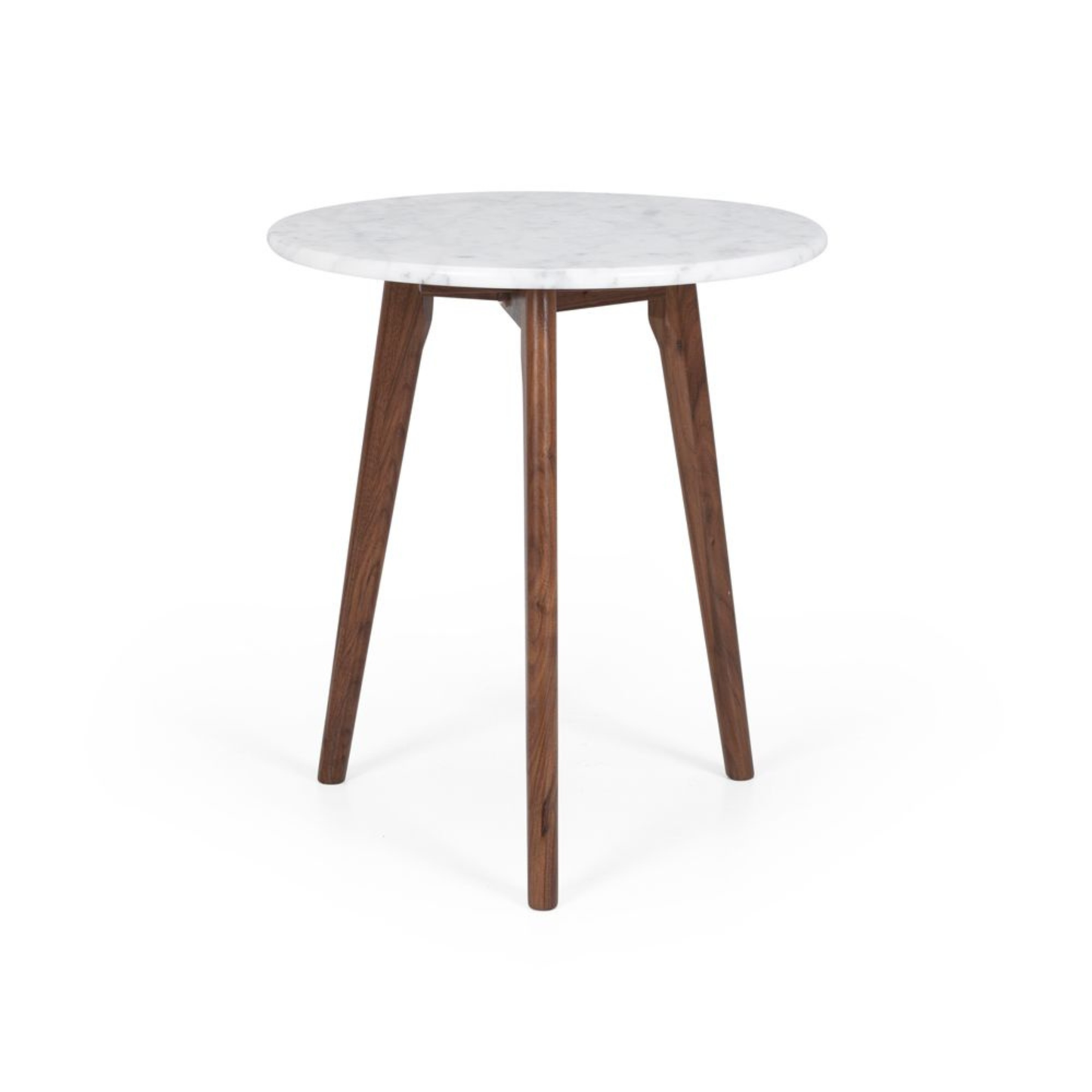 Radius Marble Side Table Walnut Legs