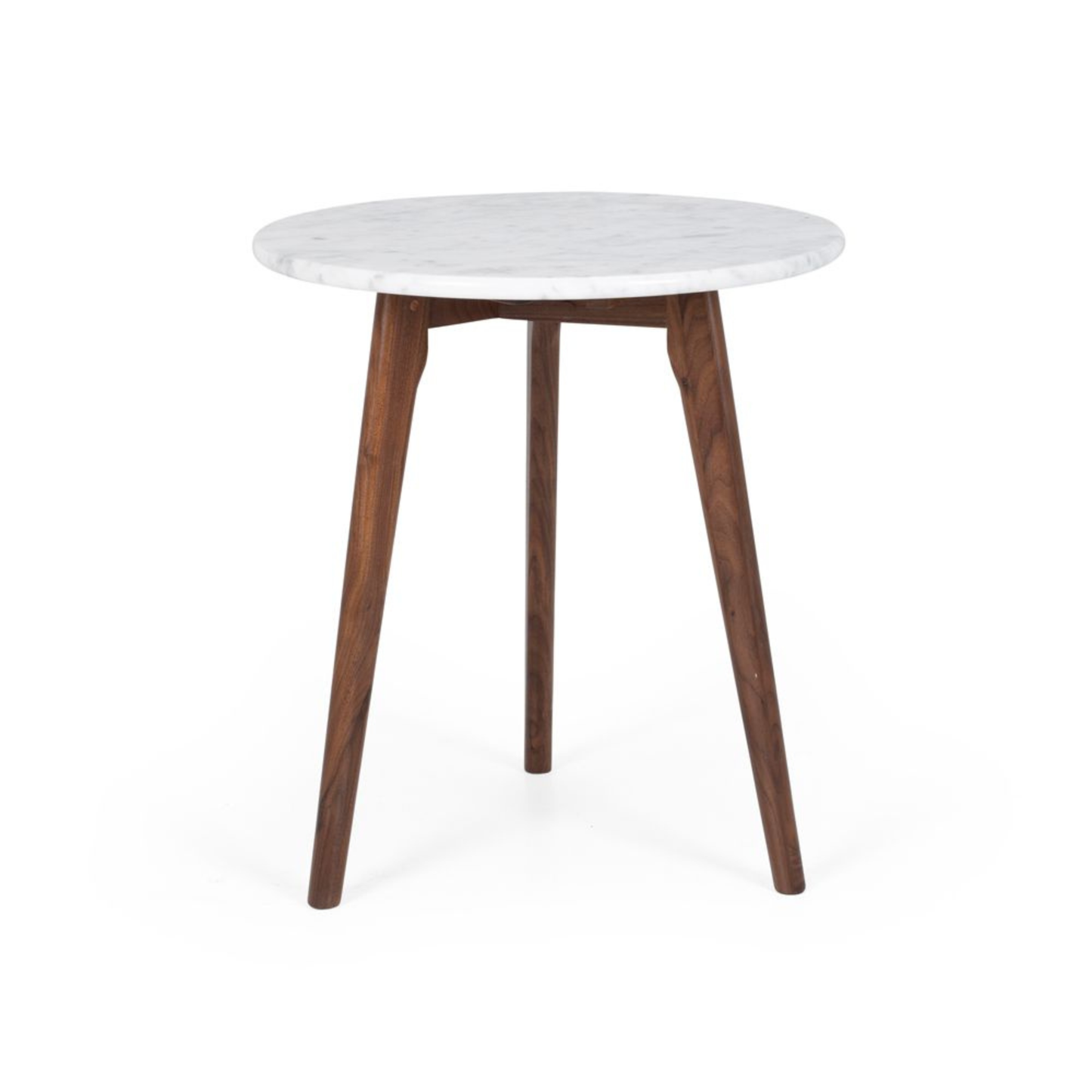 Radius Marble Side Table Walnut Legs