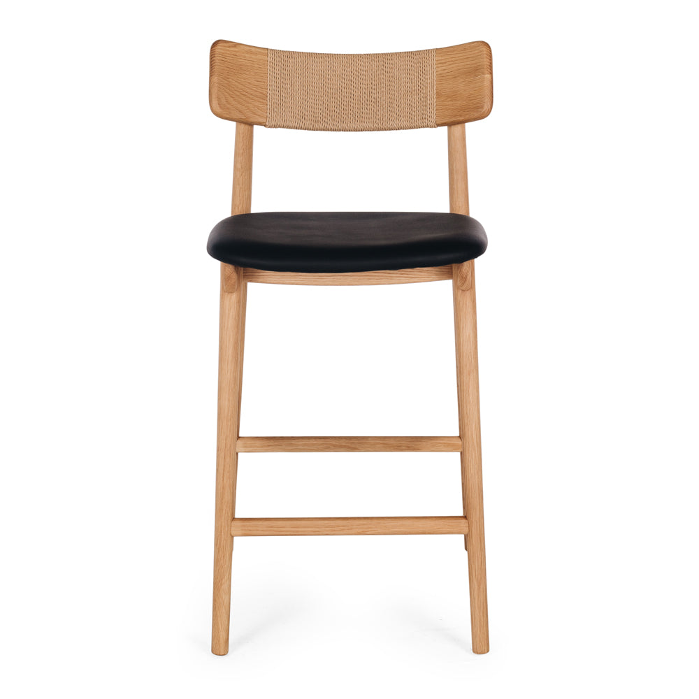 Niles Barstool Natural PU seat Front On