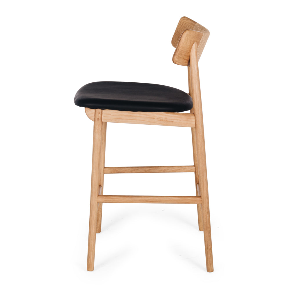 Niles Barstool Natural PU seat Side On
