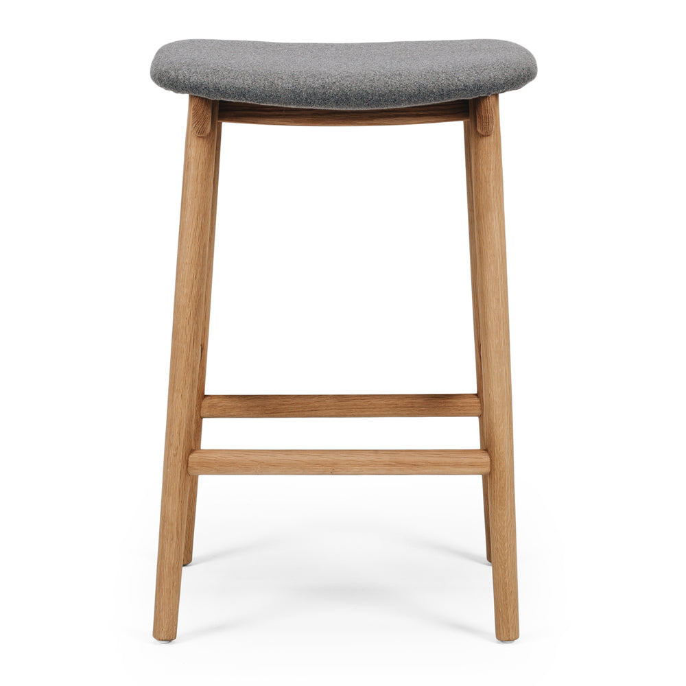 Niles Barstool Natural Fabric Seat Front