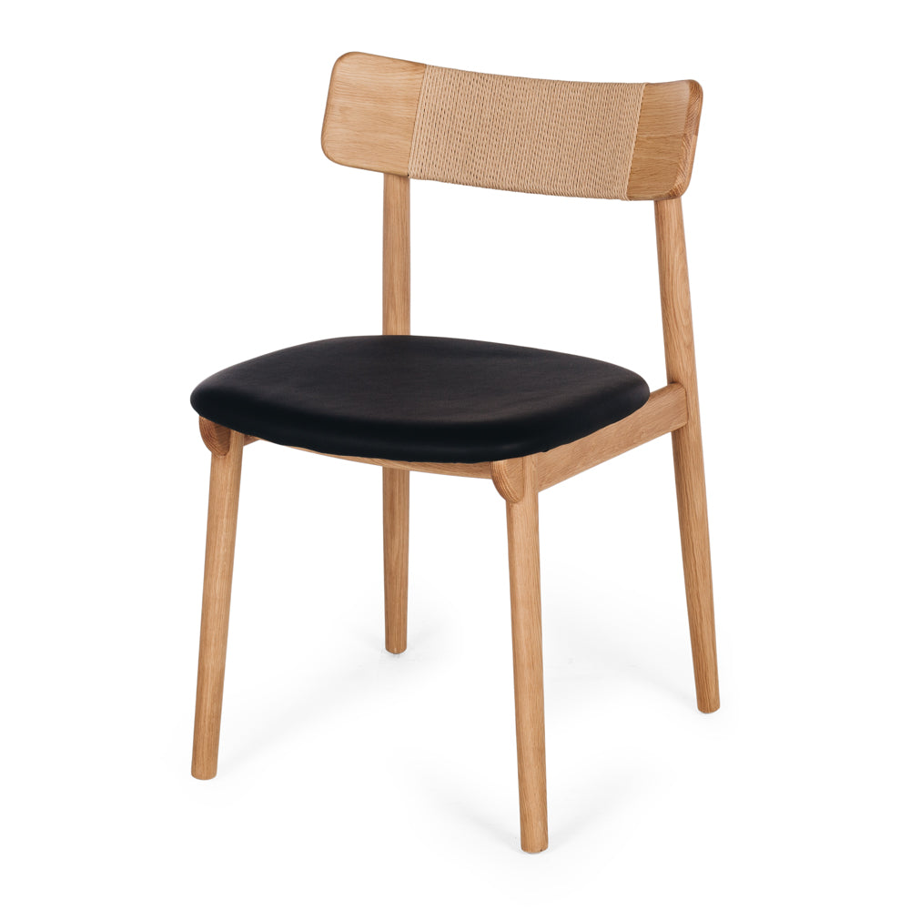 Niles Dining Chair Natural Oak PU Seat
