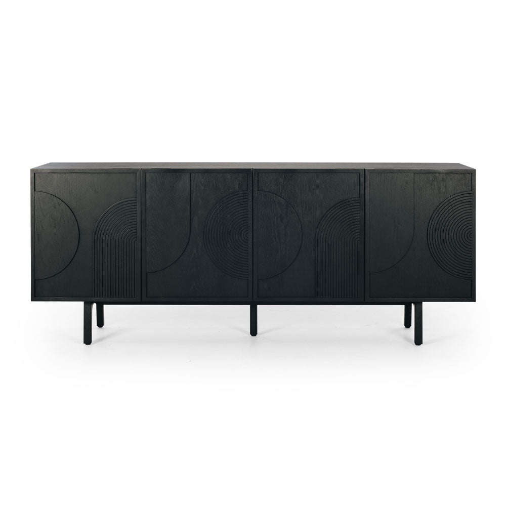ARC Sideboard (Black Oak) Front on  - Furniture Direct 2U