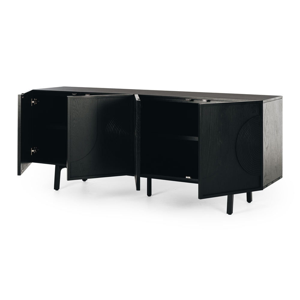 ARC Sideboard (Black Oak) Open Doors  - Furniture Direct 2U