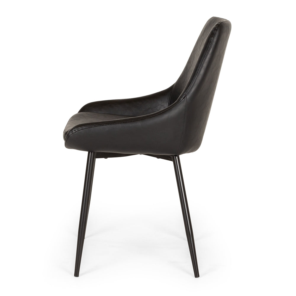 Bari Dining Chair Black Side on
