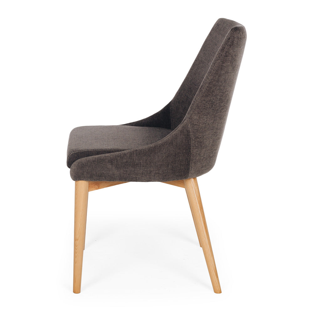 Eva Dining Chair New Dark Grey Danny Side On 