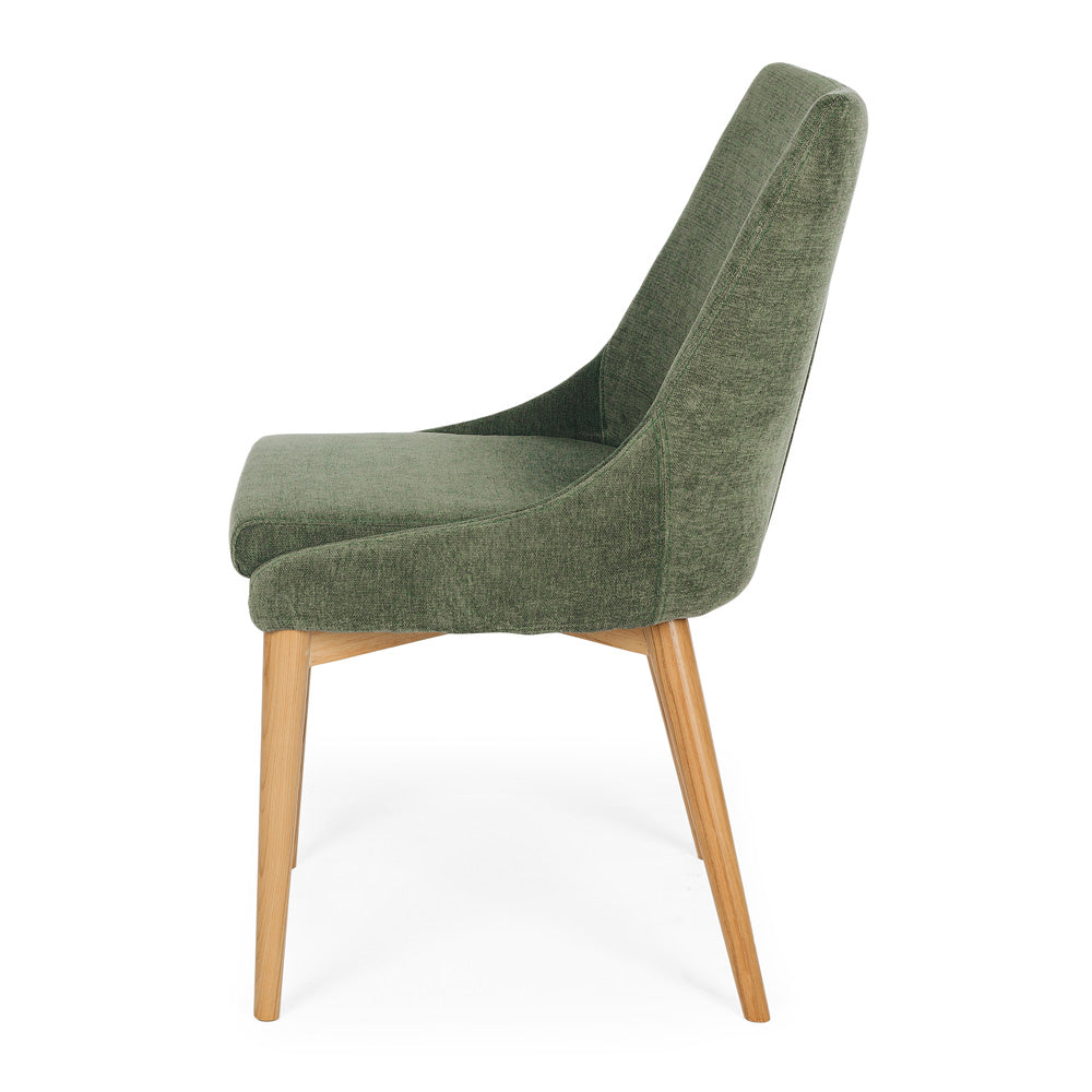 Eva Dining Chair Spruce Green Side On