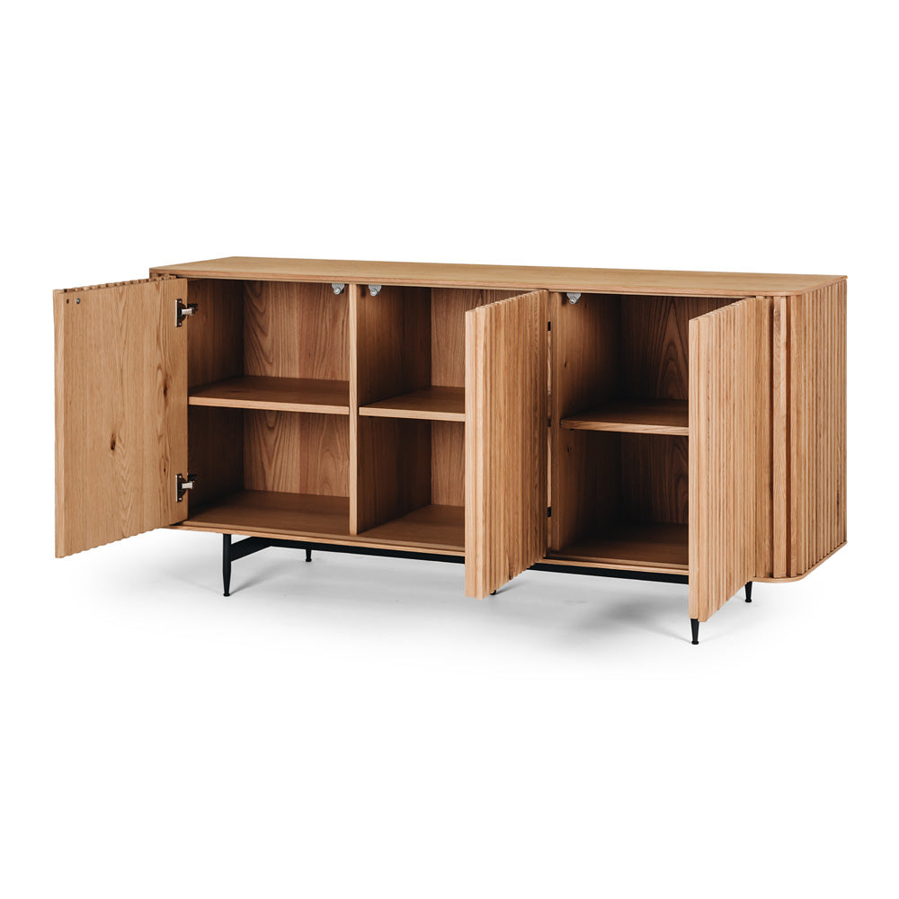 Linea Sideboard Natural Doors Open