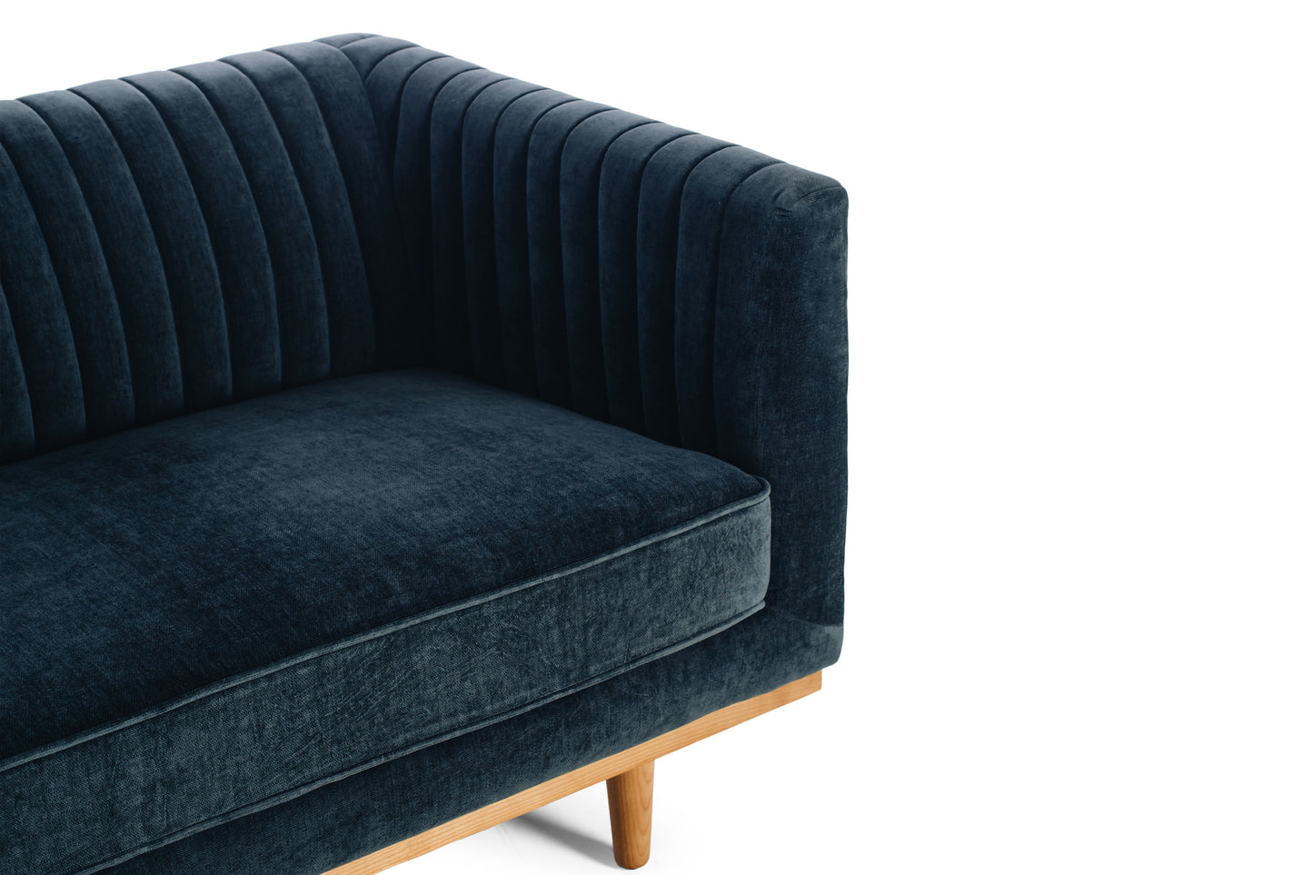 Madison 3 Seater Blue Strata Close Up 