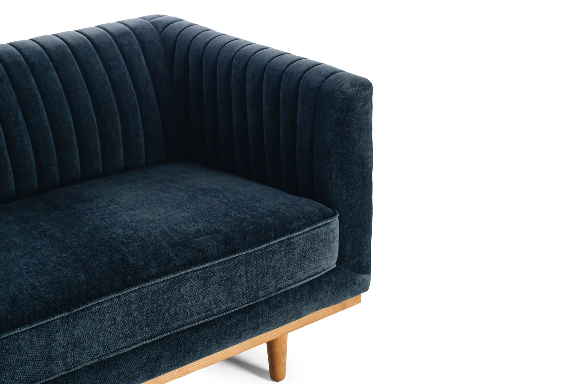 Madison 3 Seater Blue Strata Close Up 