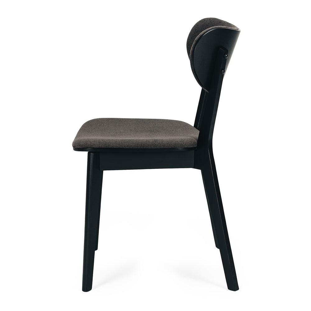 Zurich Chair Black Dark Grey Seat Side On 