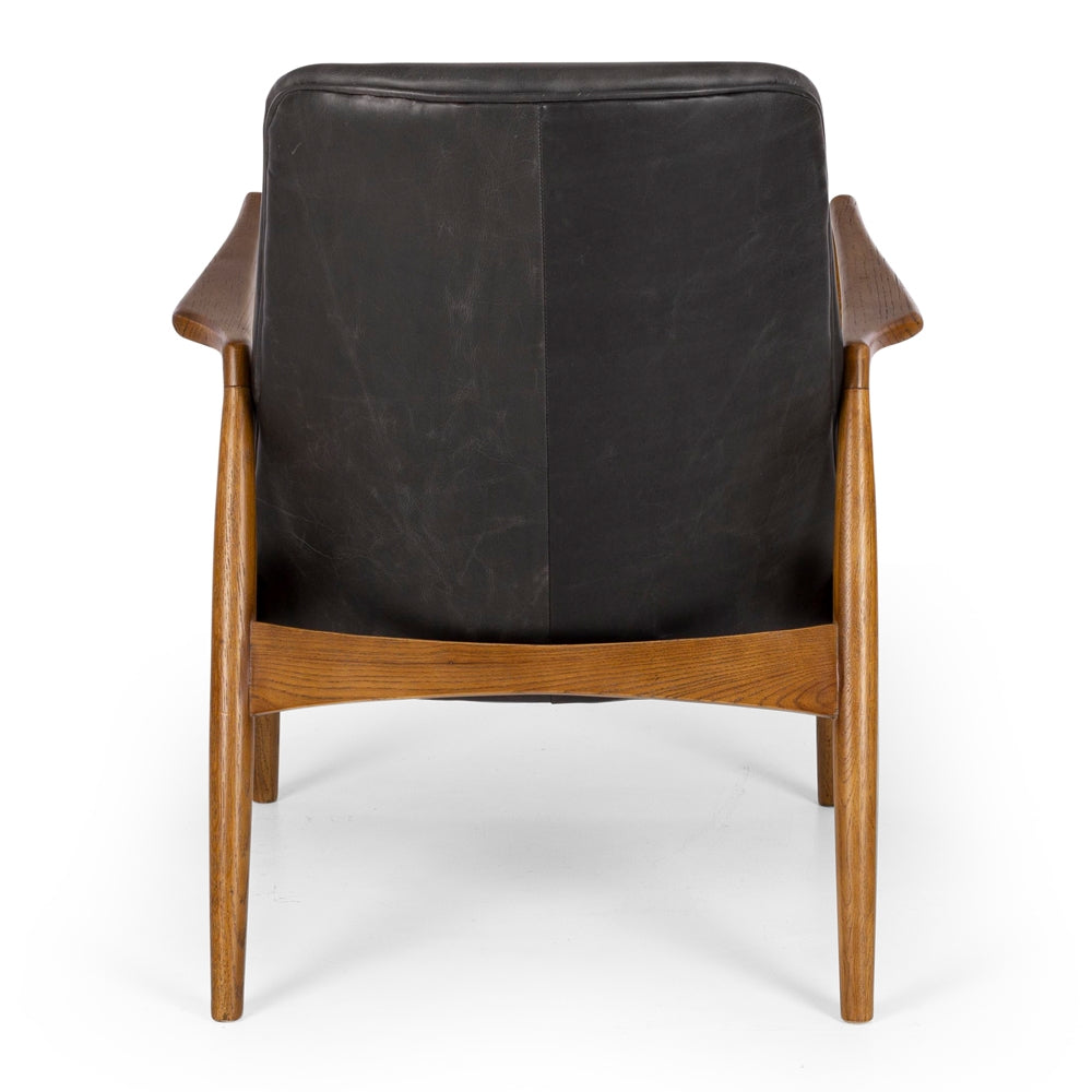Steiner Armchair Black Wax Leather Back 