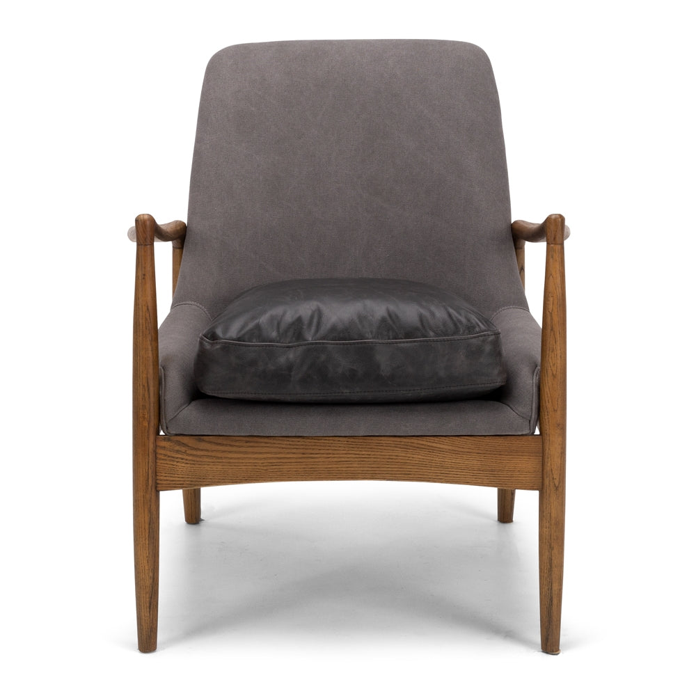 Steiner Armchair Canvas Charcoal Front 
