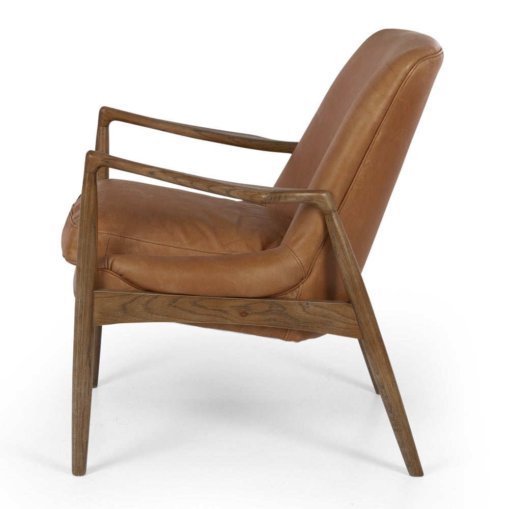 Steiner Armchair Cognac Leather Side On 