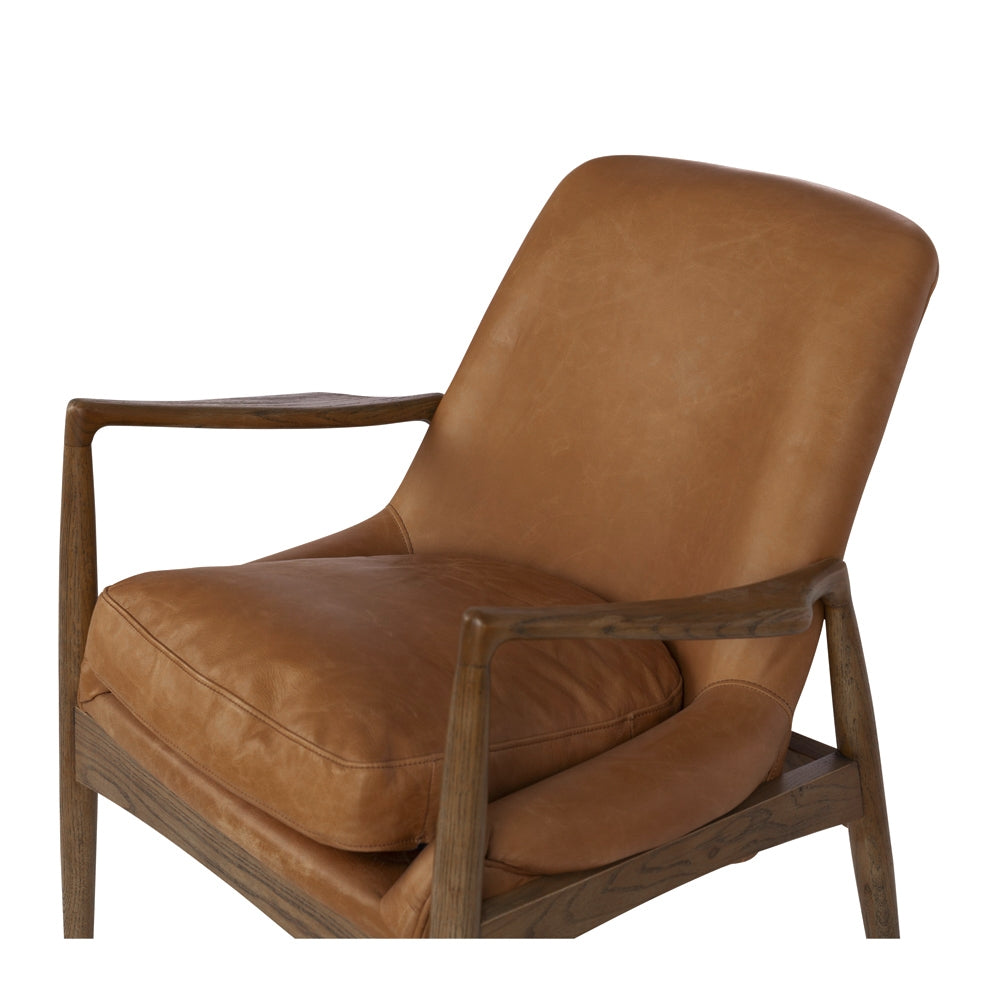 Steiner Armchair Cognac Leather Accent 