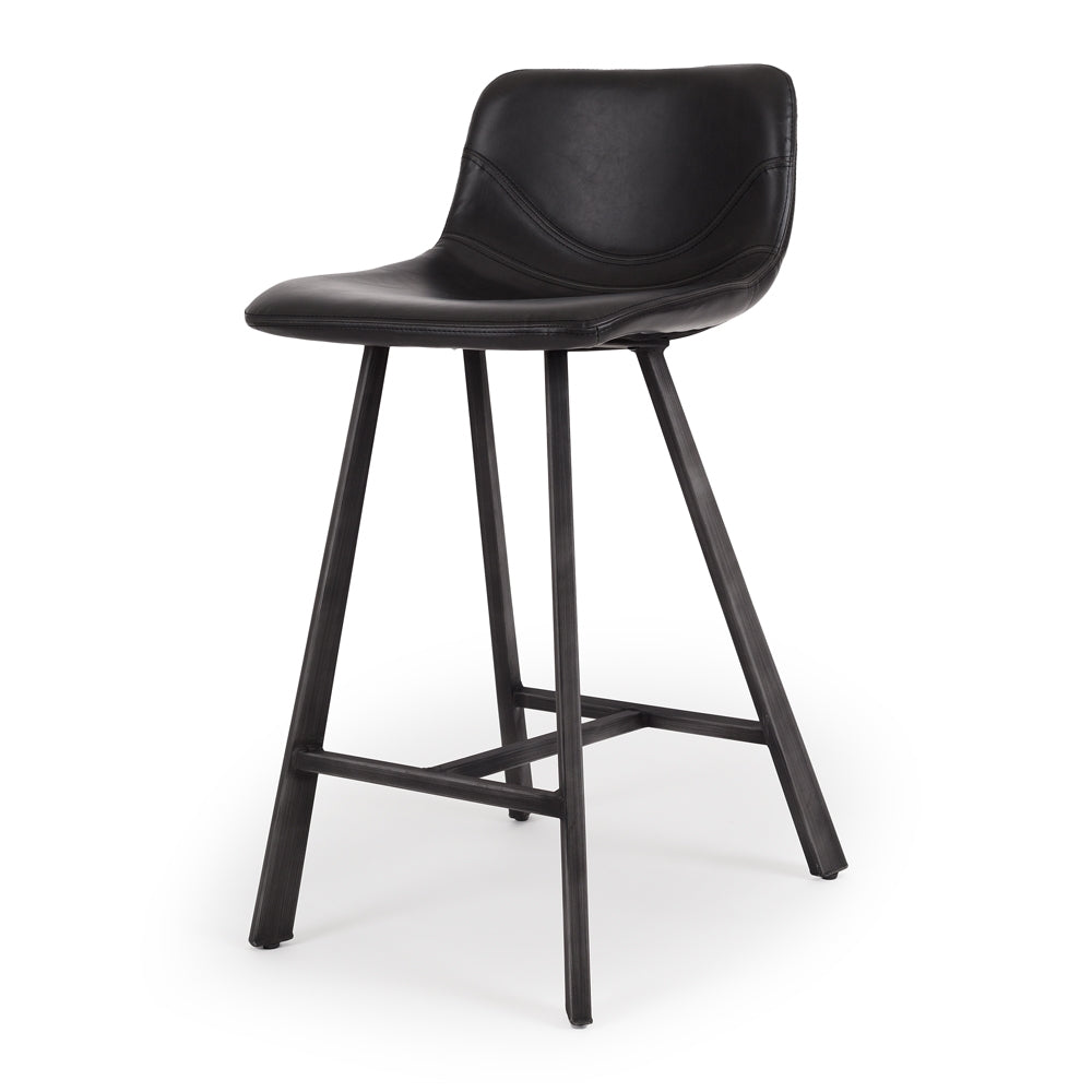 Rustic Barstool Black PU